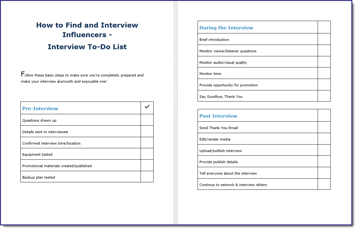 Bonus1_todolist Influencer Interview Checklist
