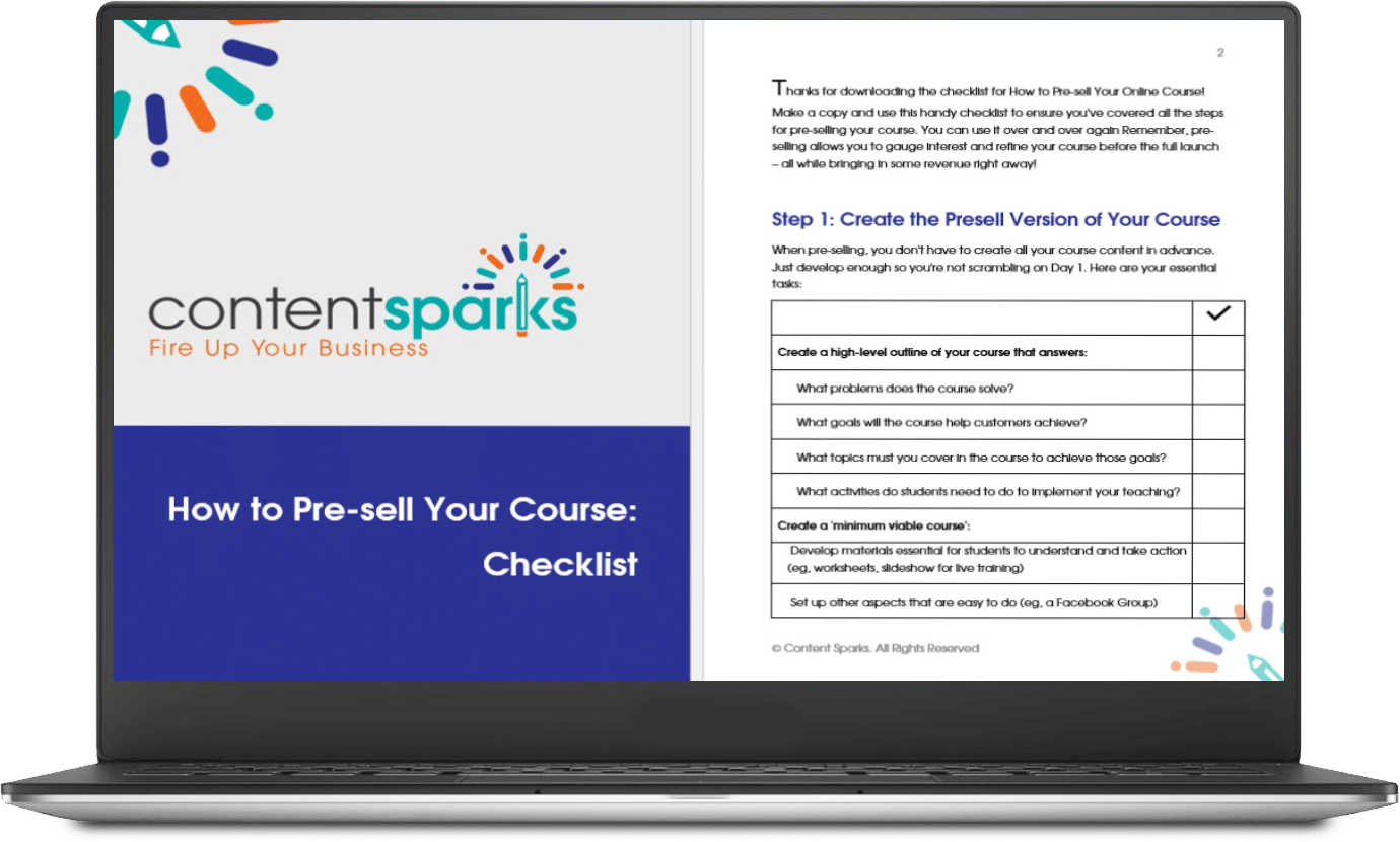 How to Pre-sell Your Course Checklist How to Pre-sell Your Course Checklist