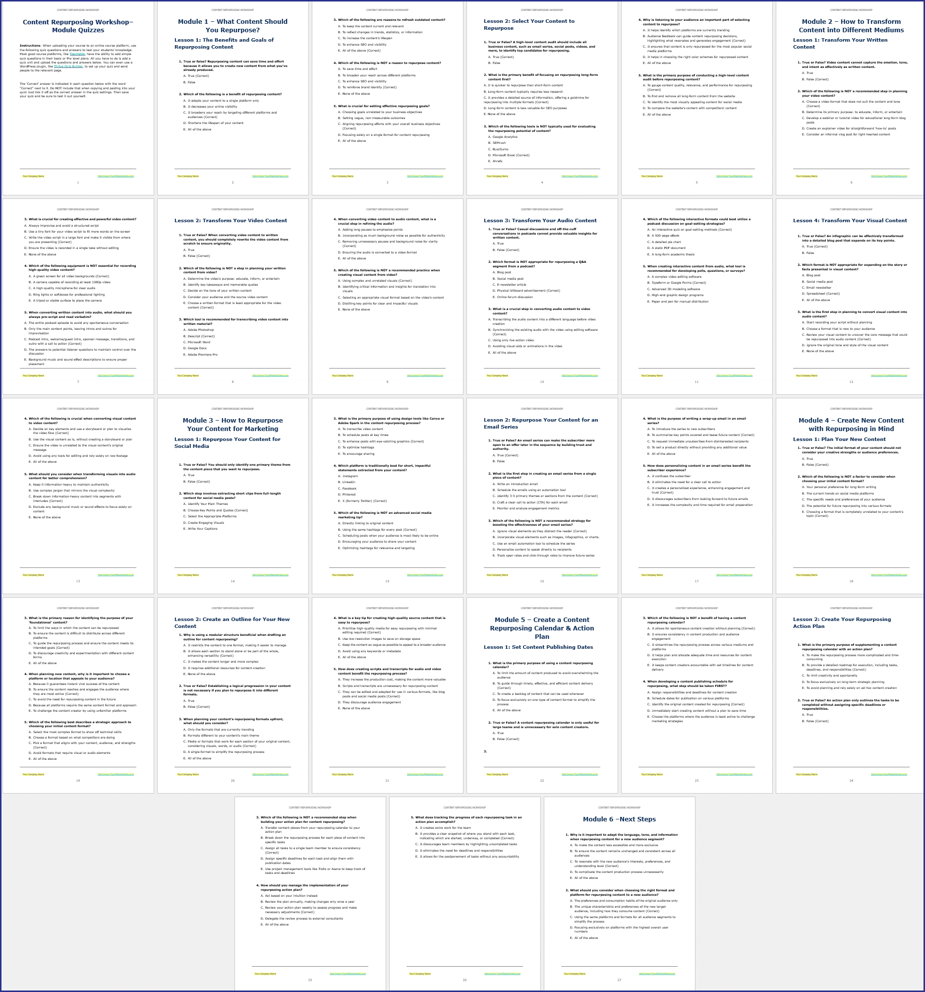 RepurposeContent_ModuleQuizzes1 Content Repurposing Workshop - PLR Quizzes