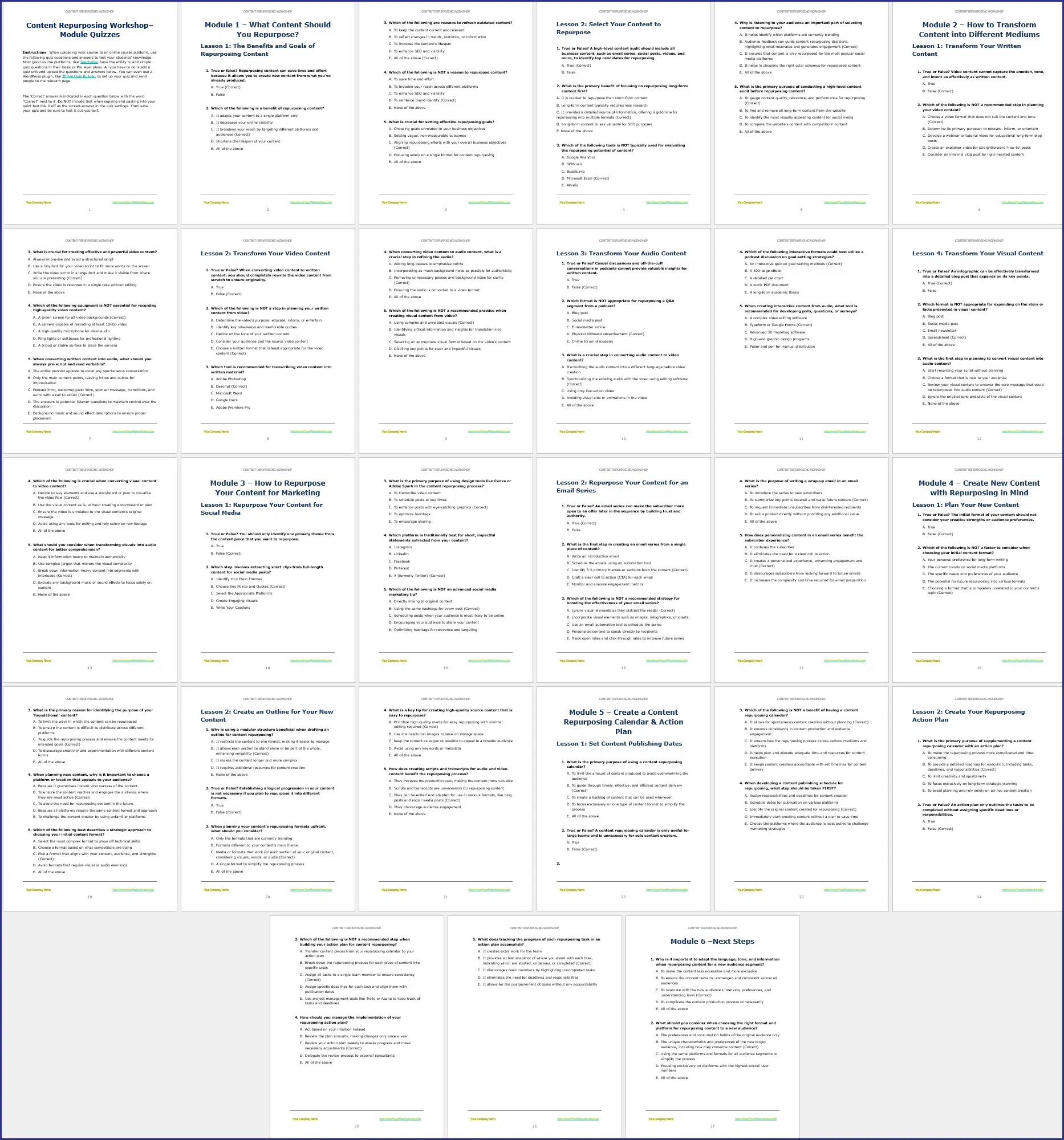 RepurposeContent_ModuleQuizzes1 Content Repurposing Workshop - PLR Quizzes
