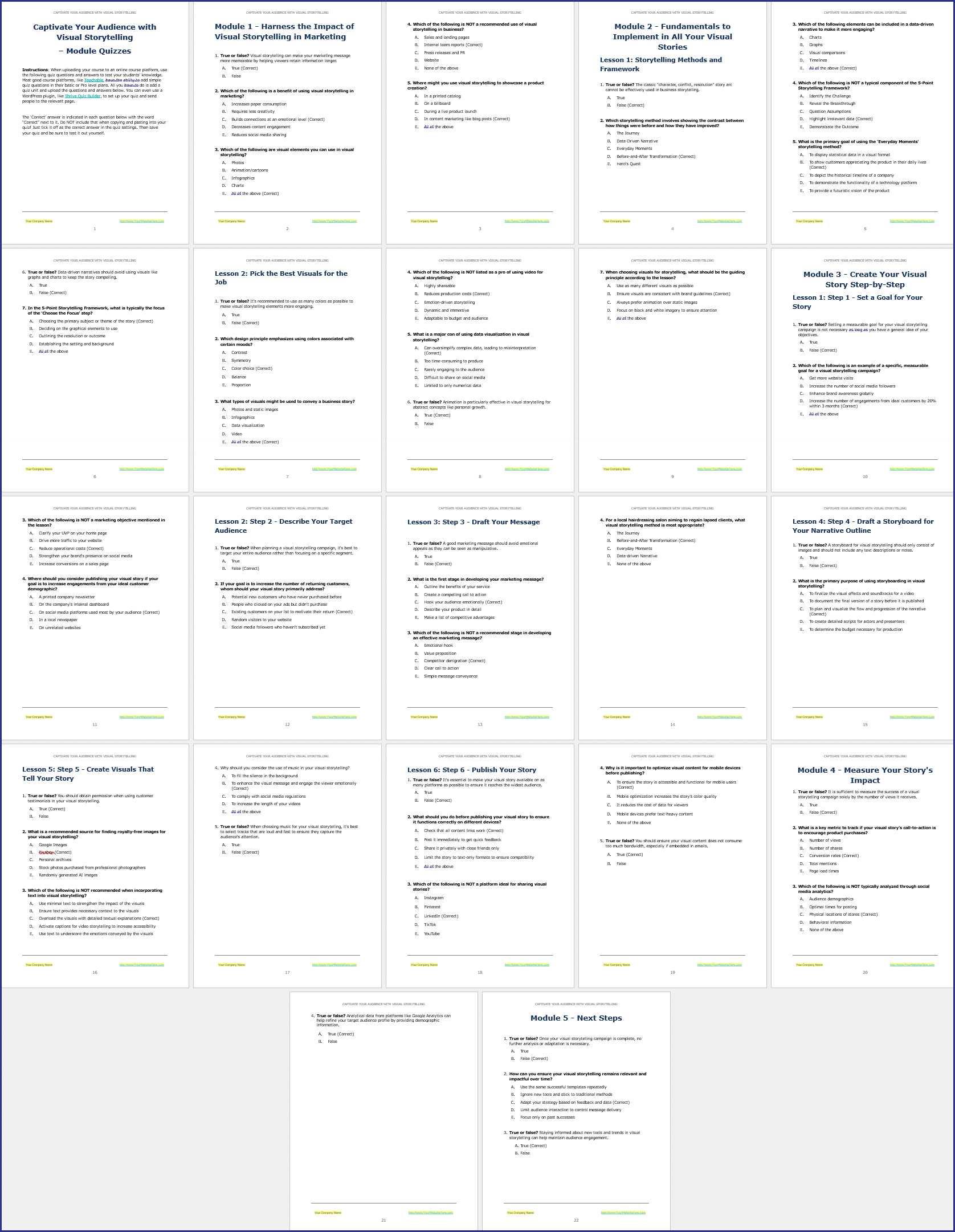 VisualStorytelling_ModuleQuizzes Captivate Your Audience with Visual Storytelling - Module Quizzes