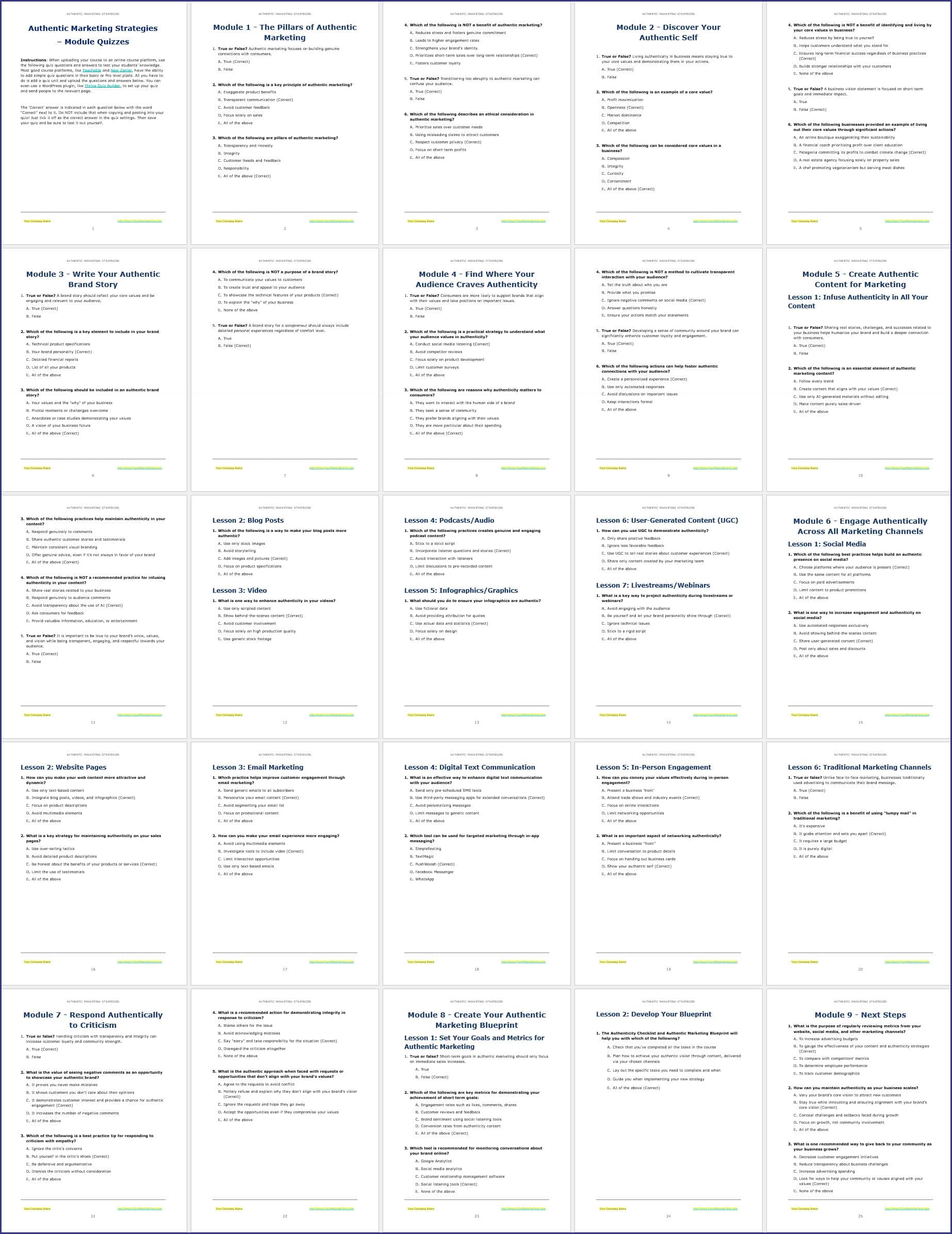 AuthenticMktg_Quizzes Authentic Marketing Strategies Module Quizzes