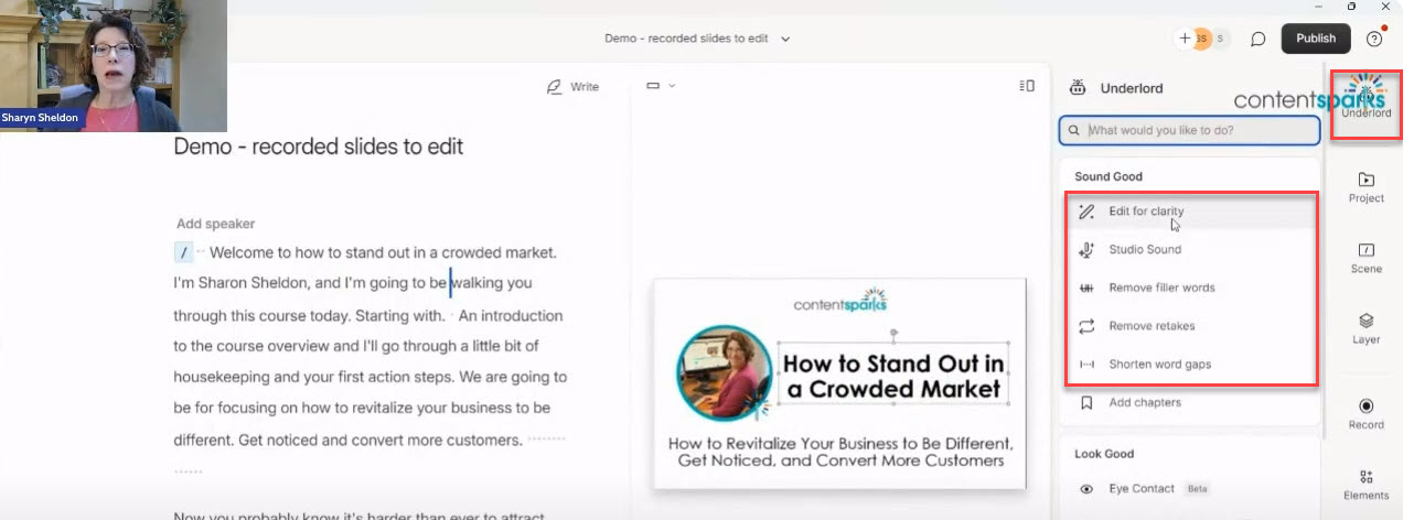 5_DescriptEditClarity Guide to Descript: How to Quickly Record and Edit Online Course Videos - Step 4 Descript Edit for Clarity