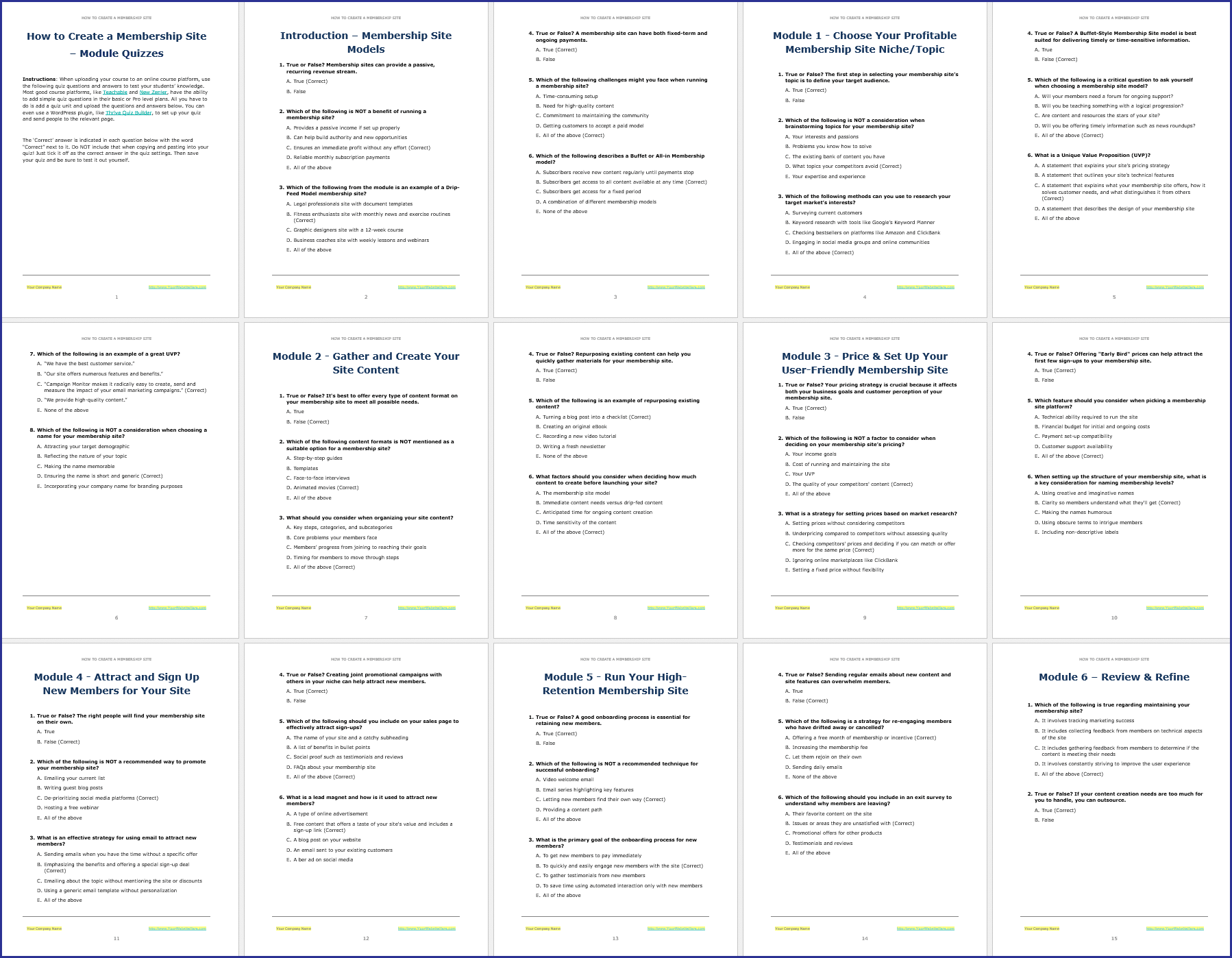MembershipSite_Quizzes How to Create a Membership Site PLR Quizzes