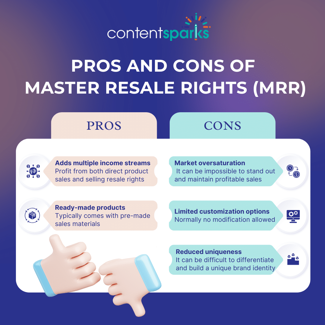 Blog Post - PROS AND CONS OF Master Resale Rights (MRR) PROS AND CONS OF Master Resale Rights (MRR)