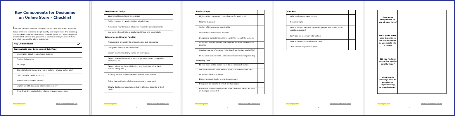 OnlineStore_Checklist Key Components for Designing an Online Store Checklist