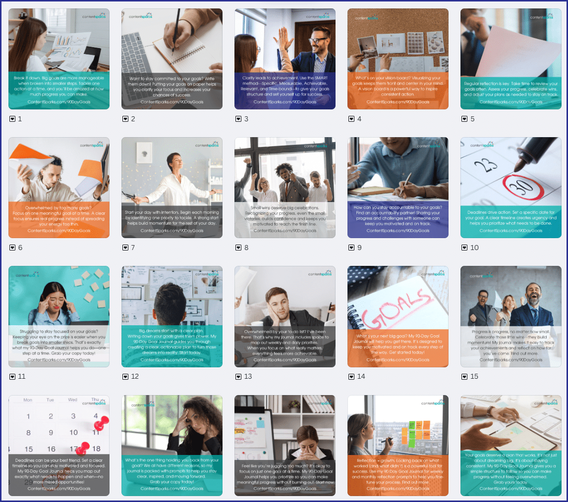 GoalSettingJournal_SocialPosts Your 90-Day Goal-Setting PLR Journal