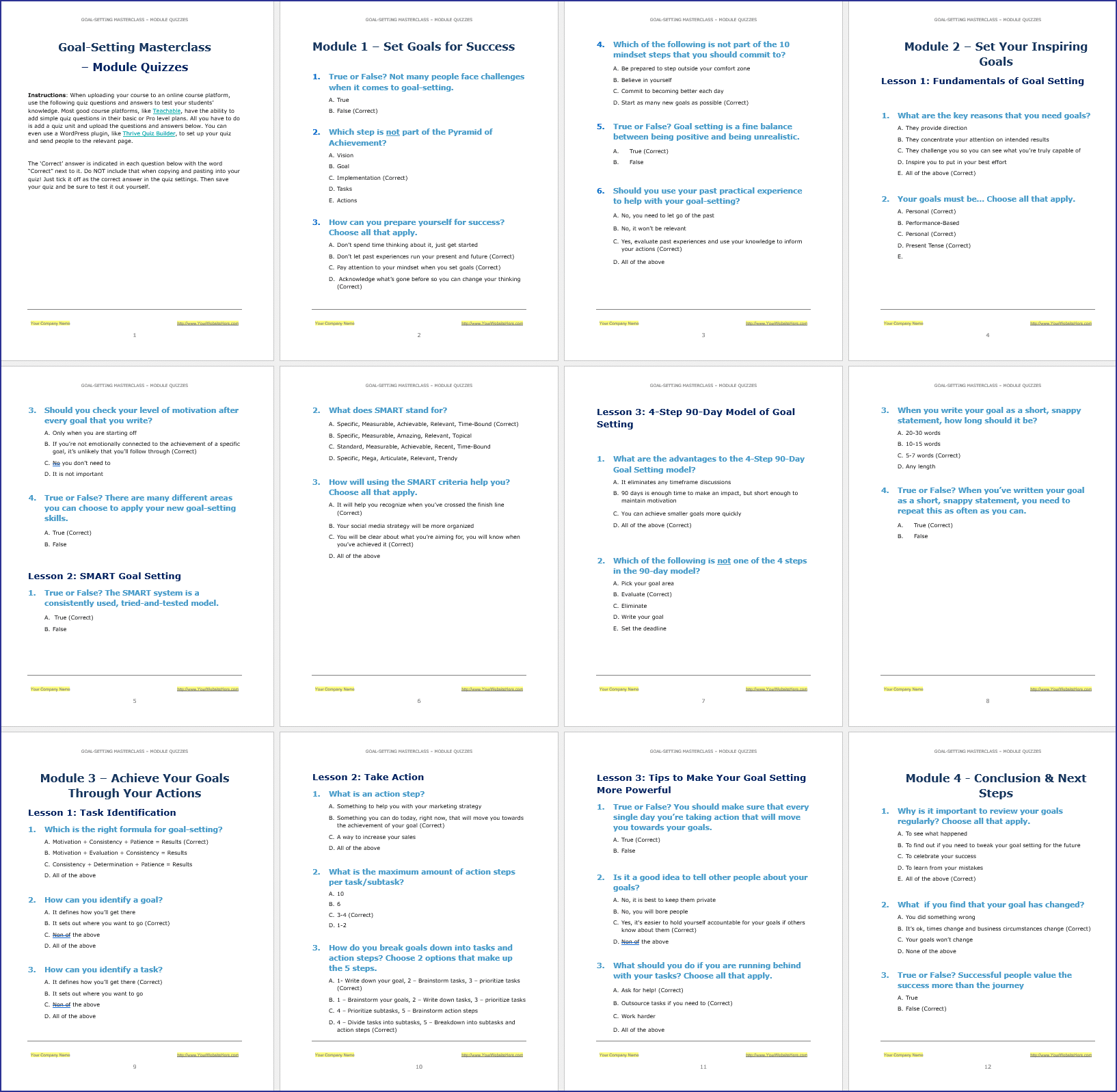 GoalSetting_Quizzes Goal-Setting Masterclass - Course Quizzes