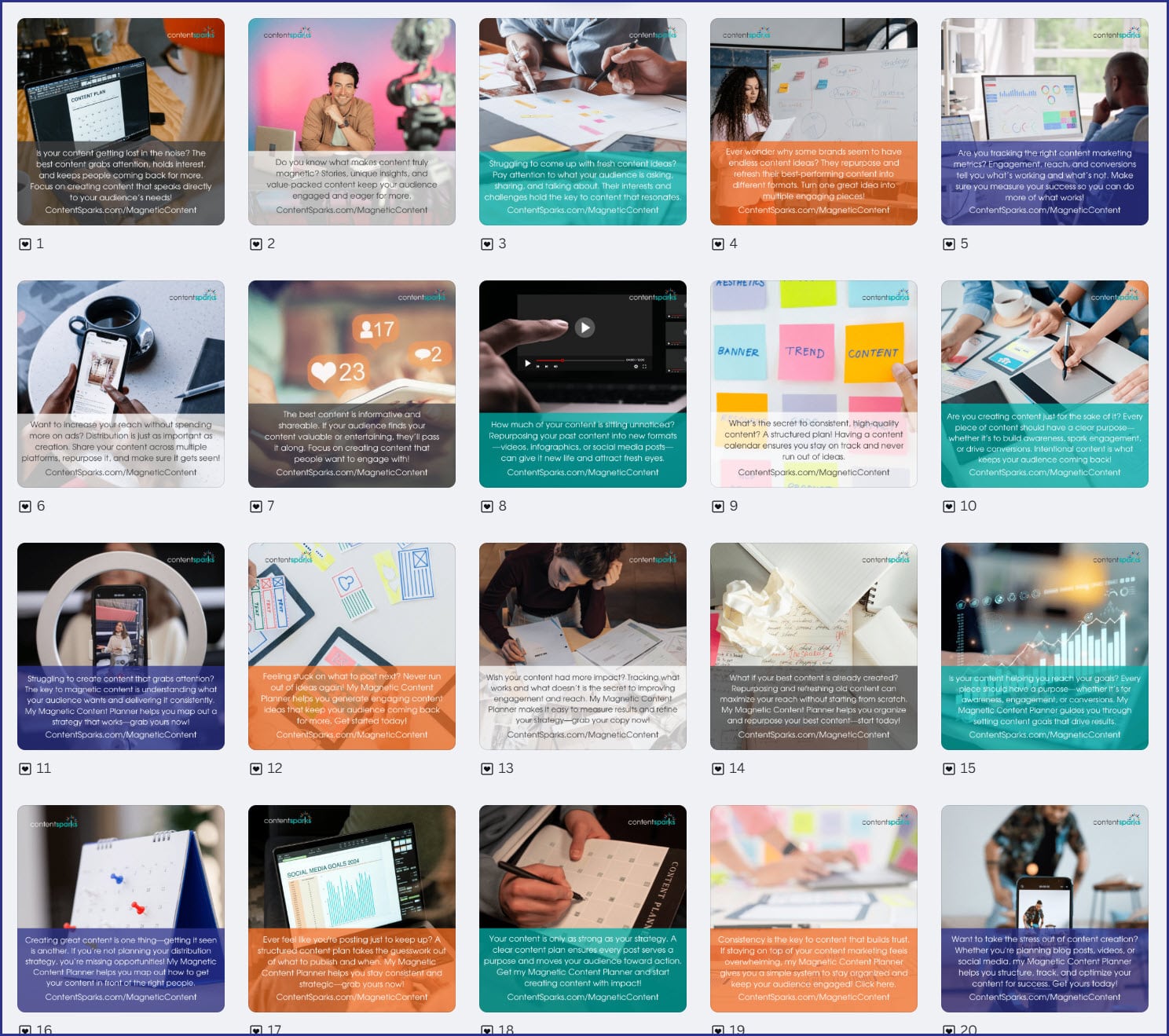 MagneticContentPlanner_SocialPosts Magnetic Content PLR Planner