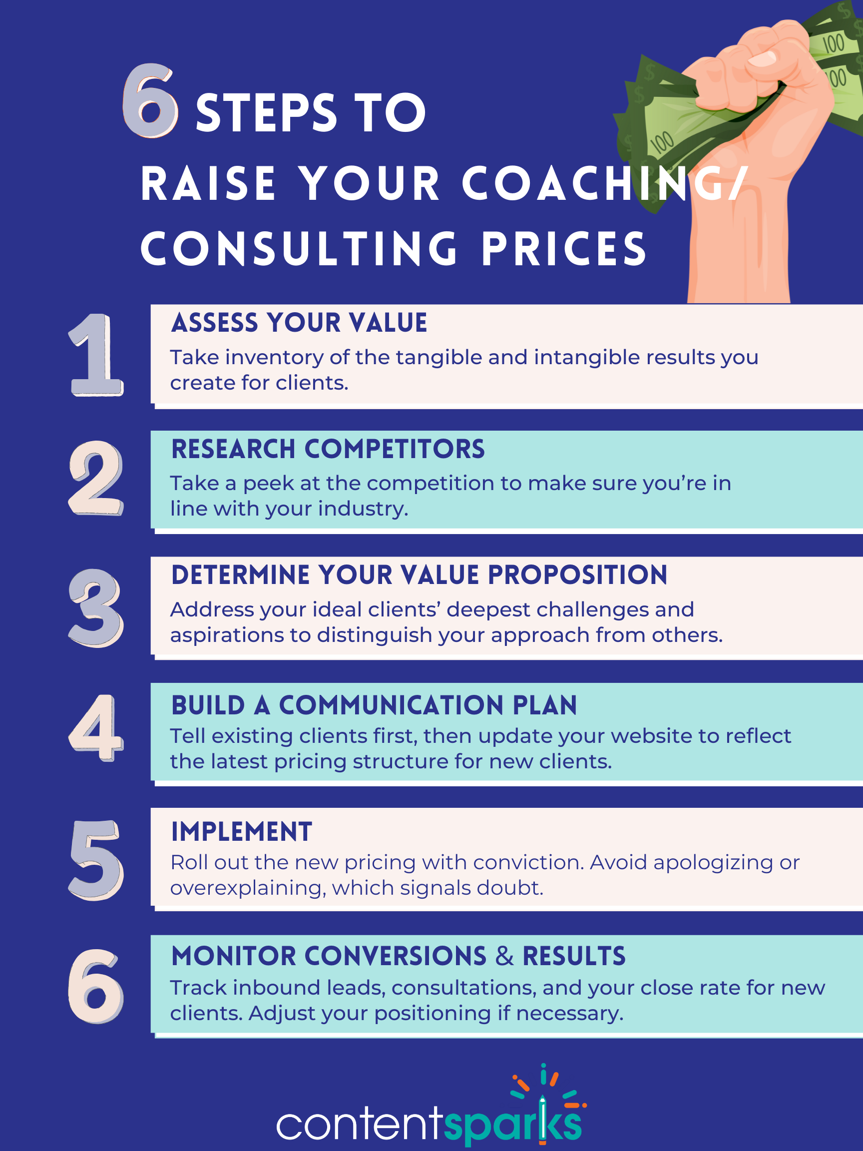 How to Raise Your Coaching/Consulting Prices in 6 Steps
