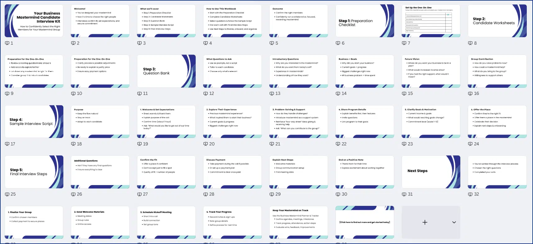 Your Business Mastermind Candidate Interview PLR Kit Slides