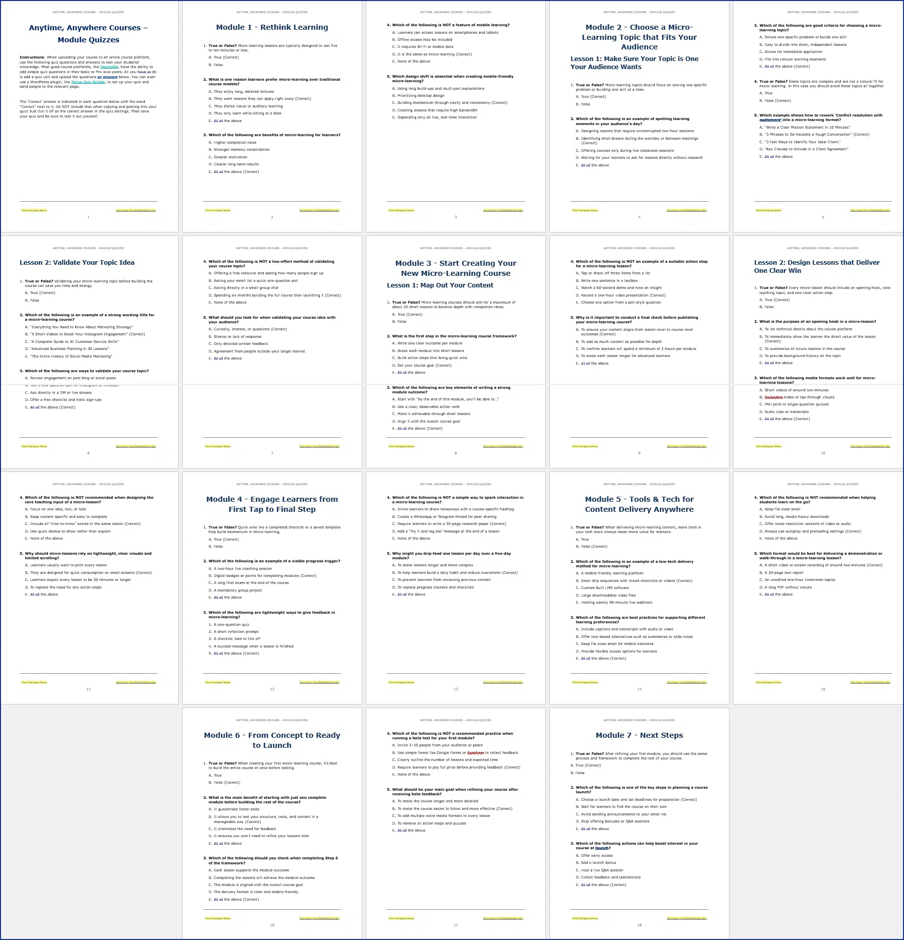 MicroLearning_Quizzes Micro-learning PLR Course Quizzes