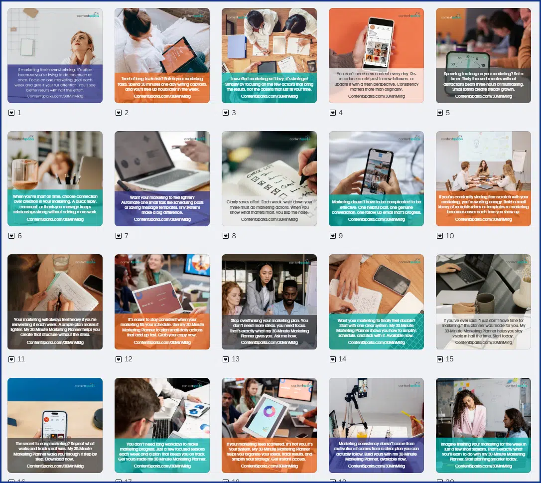 30MinMktg_PlannerImages Your 30-Minute Marketing PLR Planner Social Images