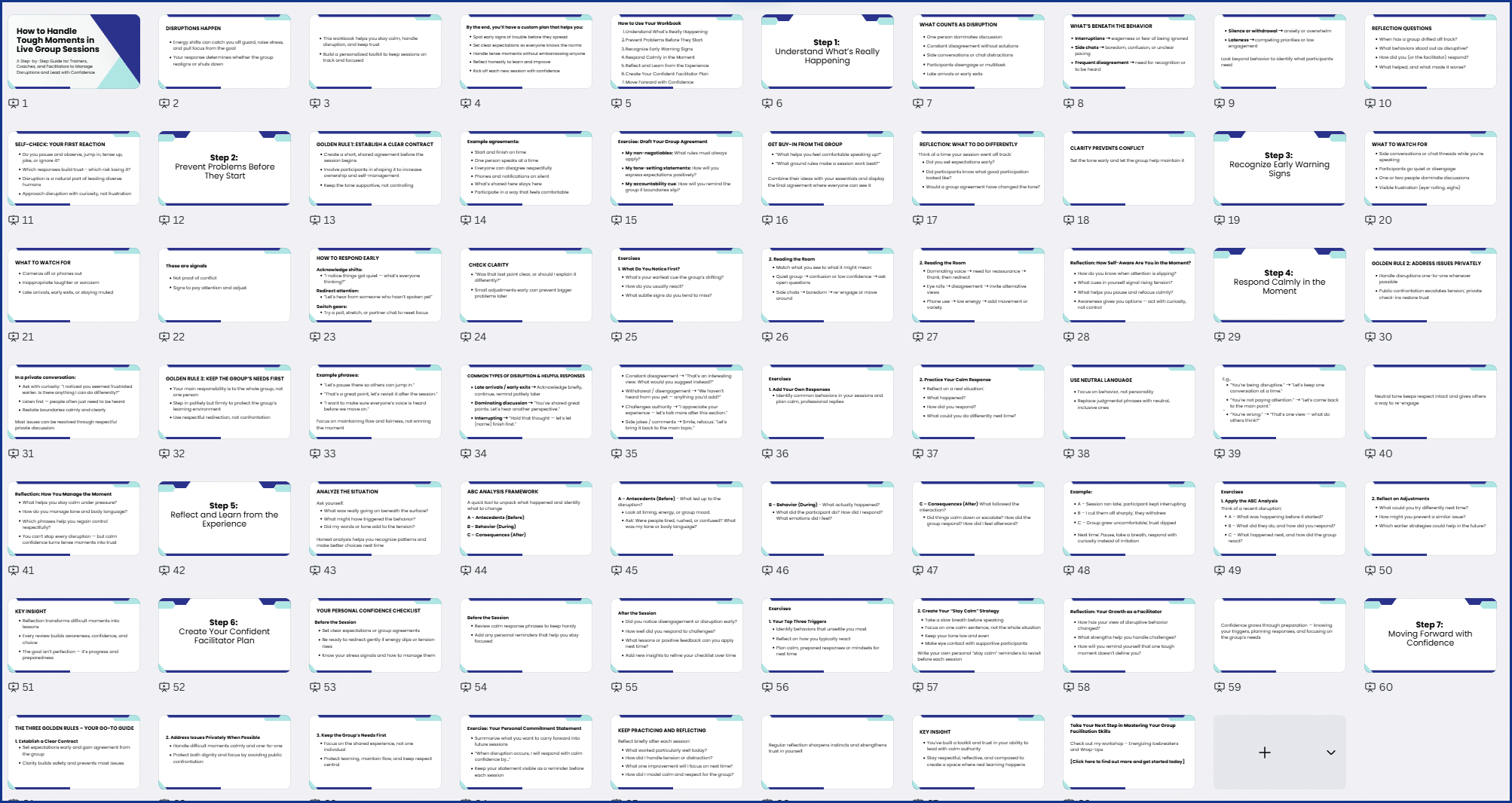 How to Handle Tough Moments in Live Group Sessions - PLR Workbook SLides