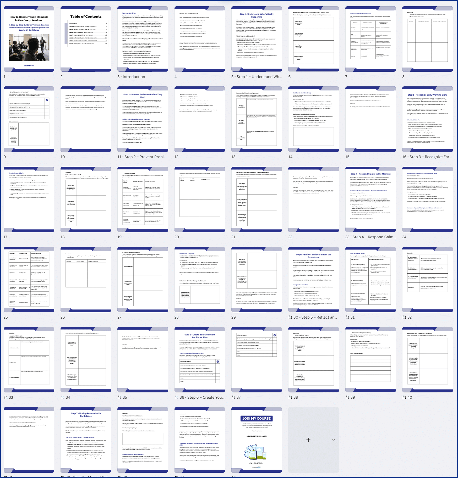 How to Handle Tough Moments in Live Group Sessions - PLR Workbook