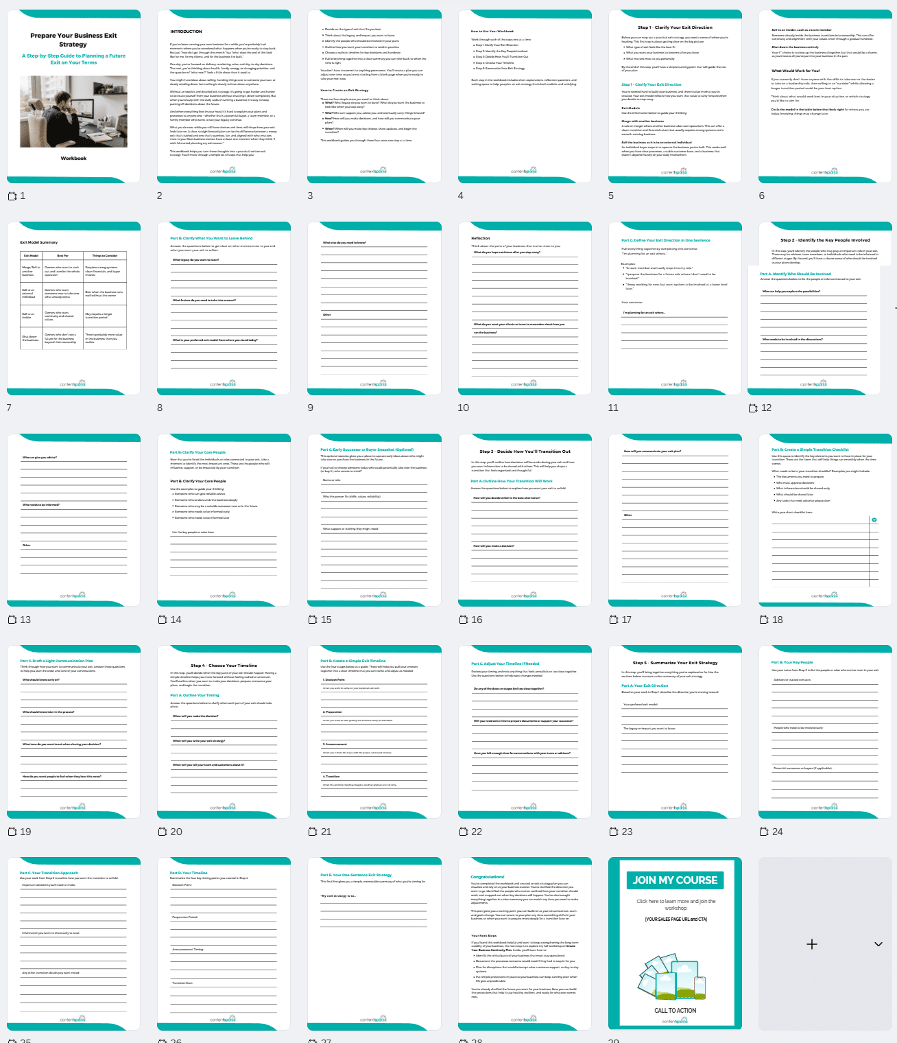 Prepare Your Business Exit Strategy - PLR Workbook 